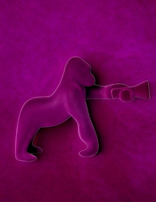 Qeeboo Kong XS Fluweel Ledlamp Violet