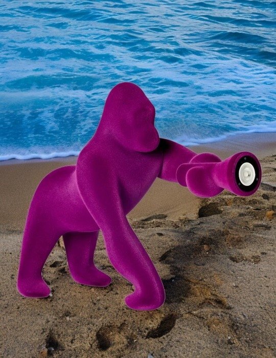 Qeeboo Kong XS Fluweel Ledlamp Violet
