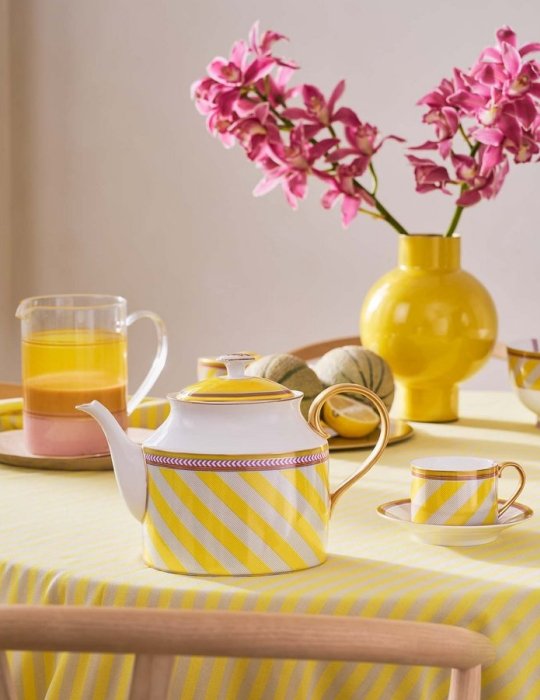 Pip Studio Chique Stripes Theepot Geel