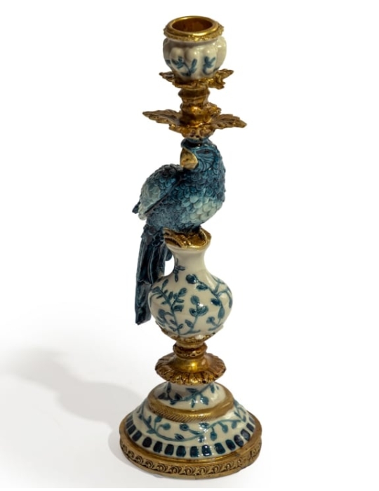 McGowan & Rutherford - Antiqued Papagaai Kaarsenstandaard